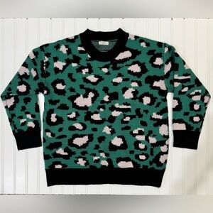 Boutique Brand sweater: andthewhy
Size: S/M
Color: green-pink-black